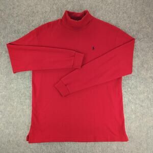 Vintage Polo Ralph Lauren Turtleneck Sweater Mens Medium Red Long Sleeve USA 90s